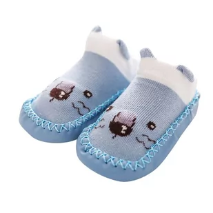 Miękkie buciki do żłobka, przedszkola kapcie dziecięce z podeszwą antypoślizgową skarpetki, buty niechodki PANDA 13cm      6 -12mcy    EU 18/19 - Kapcie damskie - miniaturka - grafika 1