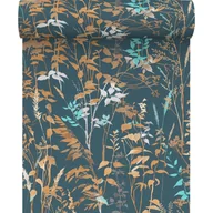 Tapety - Tapeta Kwiaty 10258-08 niebieska winylowa na flizelinie - miniaturka - grafika 1