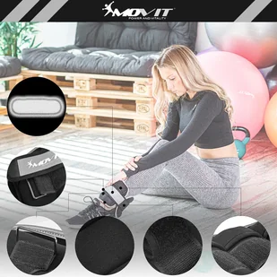 RÓŻOWE REGULOWANE OBCIĄŻNIKI 2x 2 KG NA RĘCE NOGI - Obciążenia - miniaturka - grafika 5