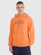 Bluzy męskie - 4F Bluza dresowa nierozpinana z kapturem męska - pomarańczowa L - miniaturka - grafika 1