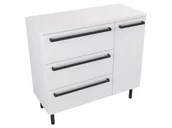 Szafki łazienkowe - Szafka Stojąca Z Blatem ATH 90 cm D Lewa - Biały Mat - Uchwyty Czarne Matowe - miniaturka - grafika 1