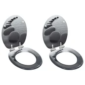 Deski sedesowe - Deski klozetowe wolnoopadające, 2 szt., MDF, wzór w kamienie - miniaturka - grafika 1