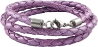 Naszyjniki męskie - König Design skórzany naszyjnik skórzany pasek skórzana bransoletka 6 mm męski naszyjnik 17 cm - 100 cm pleciony, długość: 95 centymetrów, kolor: fioletowy metalik - miniaturka - grafika 1