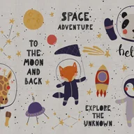 Dywany dla dzieci - Dziecięcy dywan winylowy Space adventure 70x100 cm - antypoślizgowy PVC, winylowy do pokoju dziecięcego, ognioodporny i zmywalny - miniaturka - grafika 1