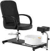 Fotele kosmetyczne - Fotel kosmetyczny do pedicure Eryk z masażerem stóp do salonu spa czarny - miniaturka - grafika 1