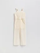 Sukienki i spódniczki dla dziewczynek - Reserved - Ażurowy kombinezon - złamana biel - miniaturka - grafika 1