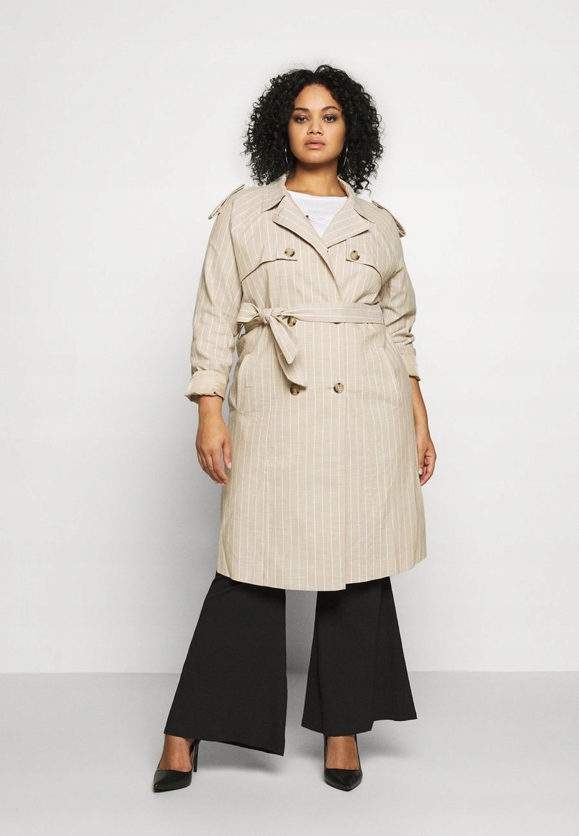 Vero Moda Curve Beżowy Damski Płaszcz 52 2zxg3_a*