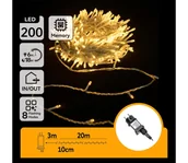 Lampy ogrodowe - Aigostar - LED Zewnętrzny łańcuch bożonarodzeniowy 200xLED/8 funkcji 23m IP44 ciepła biel - miniaturka - grafika 1