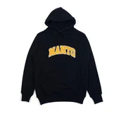 Bluzy sportowe męskie - MANTO Bluza Z Kapturem Varsity Czarna - miniaturka - grafika 1