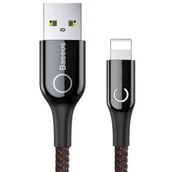 Kable USB - Baseus Kabel C-shaped Light 1M 2.4A iPhone X 8 7 plus 6 5 black CALCD-01 - miniaturka - grafika 1