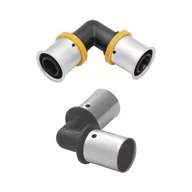 Łączniki, trójniki, kształtki - KAN Kolano 90° PPSU 40x40 z pierścieniem zaprasowywanym therm PRESS K-900404 K-900404 - miniaturka - grafika 1