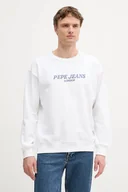 Bluzy męskie - Pepe Jeans bluza bawełniana męska kolor biały wzorzysta PM582922 - miniaturka - grafika 1