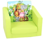 Zestawy mebli dla dzieci - DELSIT, FOTELIK ROZKŁADANY Z PIANKI DLA DZIECKA, ZWIERZĄTKA DT5-20140 - miniaturka - grafika 1