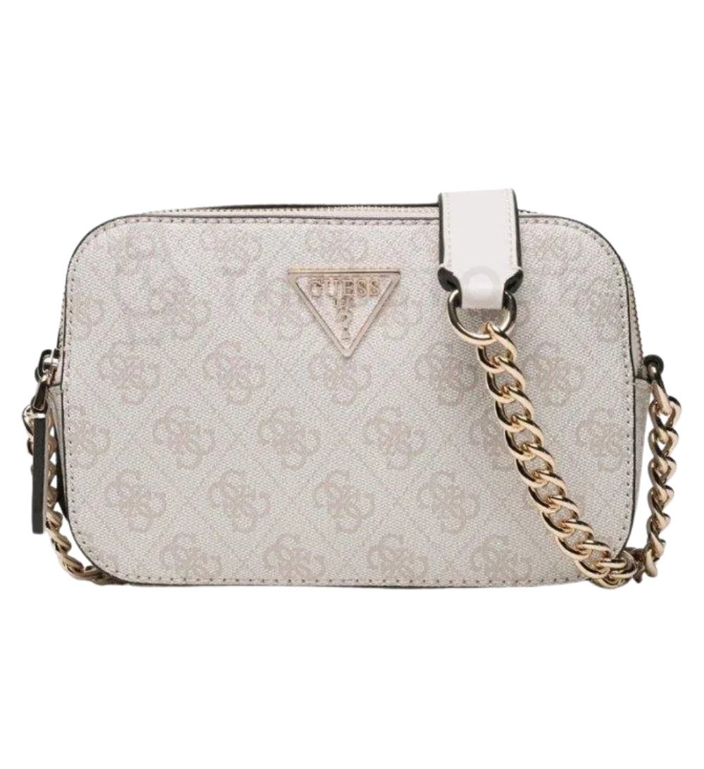 GUESS Kremowa kopertówka damska w monogram Noelle II Crossbody Camera