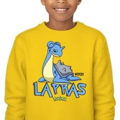 Bluzy dla dziewczynek - Bluza Dziecięca Żółta Bez Kaptura Super Prezent Dla Dziecka Lapras 152 Wz - miniaturka - grafika 1