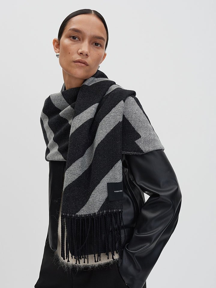 Someday Szal w kolorze czarno-szarym