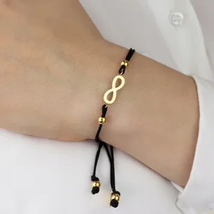 Bransoletka sznurek Stal Szlachetna Pozłacana - Bransoletki - miniaturka - grafika 1