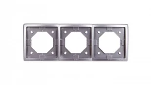 Kontakt Simon KONTAKT_SIMON Ramka potrójna IP44 BASIC STANDARD Inox BMR3B/21 - Klawisze i ramki - miniaturka - grafika 1