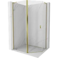 Kabiny prysznicowe - Mexen Mist L kabina prysznicowa pięciokątna asymetryczna uchylna 100 x 90 cm, transparent, złota - 8A8L-100-090-50-00 - miniaturka - grafika 1