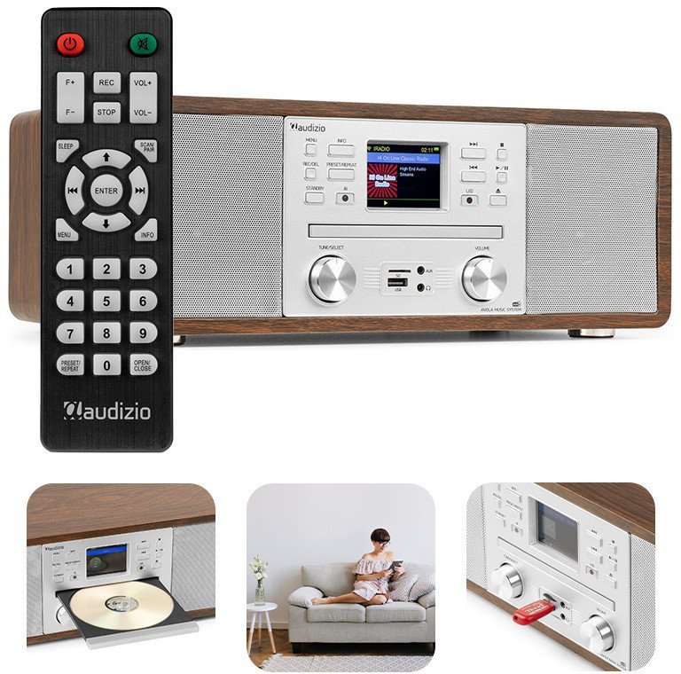 Audizio Avola CD/BT/DAB+/WIFI brązowy one size