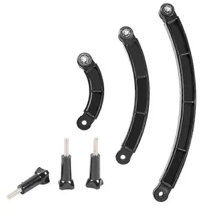 3-kierunkowe przedłużenie ramienia kasku Zakrzywiony słup Selfie Stick do GoPro 9 8 7 6 5 SJCAM 4K Akcesoria do kamer ze śrubą Czarny - Selfie stick - miniaturka - grafika 1