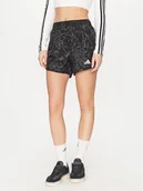 Spodenki damskie - adidas Szorty sportowe Train Essentials Allover Print Workout JE8685 Czarny Regular Fit - miniaturka - grafika 1