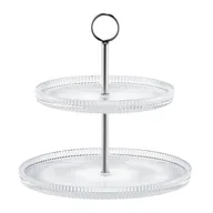 Tace i patery - Szklana patera 2-poziomowa 24 x 24 cm srebrny - miniaturka - grafika 1