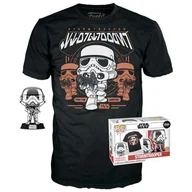 Figurki dla dzieci - star wars - pop n° 296 - stormtrooper "chrome" + tee (l) - miniaturka - grafika 1