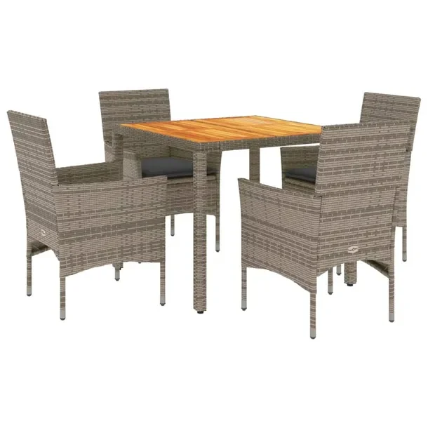 Zestaw Mebli Ogrodowych z Rattanu PE, Stół 90x90x75 cm, Krzesła 53x61x83