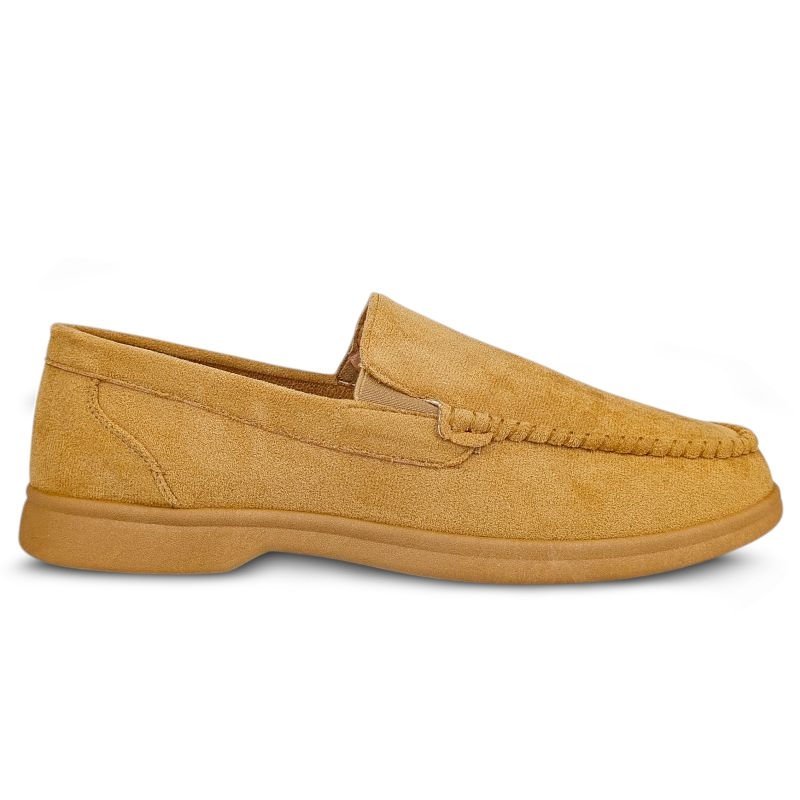 Mokasyny Klasyczne Z Ekologicznej Skóry Zamszowej Antypoślizgowe Wygodne Modne Stylowe Półbuty Wsuwane Męskie Baolis Camel 40
