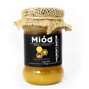 MIÓD WIELOKWIATOWY 400 g MALINOWY BARTNIK - Miód - miniaturka - grafika 1