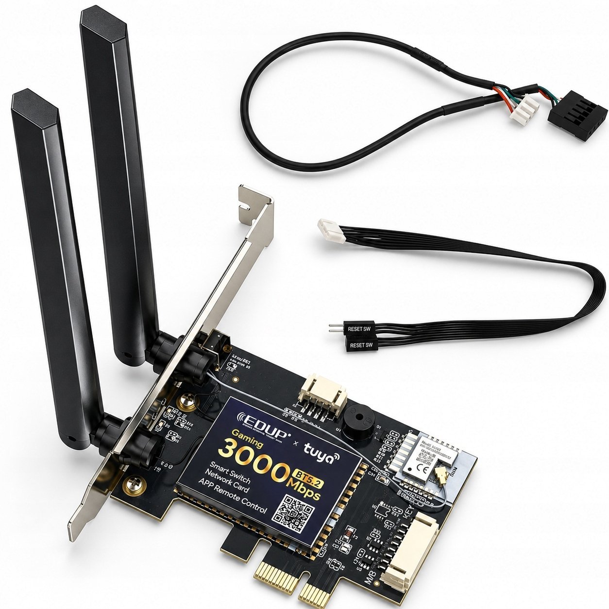 Karta sieciowa Reolink Karta sieciowa PCI do komputera PC kontrola TUYA WiFi 6 Bluetooth z AX200