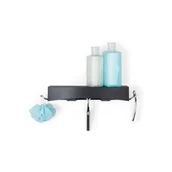 Półki łazienkowe - Czarna samoprzylepna półka Compactor Clever Flip Shower Shelf - miniaturka - grafika 1