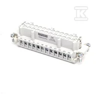 Inne akcesoria elektryczne - Wsad żeński do pokrywy metalowej, 24 pin lub 48 pin (piny 1-24), 16 A - miniaturka - grafika 1