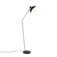 Lampy stojące - QAZQA Lampa podłogowa retro czarna z brązem - Milou - miniaturka - grafika 1