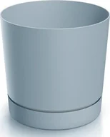 Donice - Prosperplast Doniczka z podstawką szara plastikowa 23,9 cm Tubo - miniaturka - grafika 1