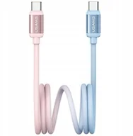 Kable USB - Kabel USB-C / USB-C USAMS Bicolor Series SJ756 PD 60W 1.2m niebiesko różowy - miniaturka - grafika 1
