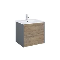 Szafki łazienkowe - Szafka łazienkowa Marti 60 cm dąb/antracyt - miniaturka - grafika 1