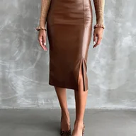 Spódnice - TEMU Elegancka spódnica damska na specjalne okazje i na co dzień - elastyczna, dopasowana spódnica na imprezę, do biura, na wesele, randkę - - miniaturka - grafika 1