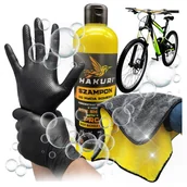 Rękawiczki rowerowe - Zestaw do czyszczenia mycia roweru Szampon z woskiem ściereczka mikrofibra rękawiczki nitrylowe MOCNE - miniaturka - grafika 1