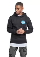 Bluzy męskie - Mister Tee Męska bluza z kapturem NASA S Insignia Hoody, czarny, XXL - miniaturka - grafika 1