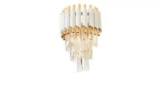 Lumina Deco LAMPA ŚCIENNA KINKIET KRYSZTAŁOWY BIAŁO-ZŁOTY MAZINI W2 LDW 6003-2 (WT+FGD) - Lampy ścienne - miniaturka - grafika 1