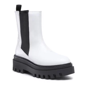 Sztyblety Calvin Klein Jeans - Flatform Chelsea Boot YW0YW00850 White YBR - Baleriny - miniaturka - grafika 1