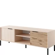 Szafki RTV - RTV 153 2D Rave Laski Meble Czarny Mat / Dąb Artisan - miniaturka - grafika 1