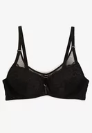 Biustonosze - Czarny Biustonosz Koronkowy Typu Push-Up z Metalową Ozdobą Chrissty - miniaturka - grafika 1