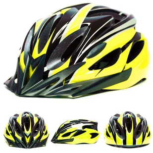 Kask rowerowy męski damski CZARNY ŻÓŁTY miejski regulowany M L 54-62 cm - Kaski rowerowe - miniaturka - grafika 1