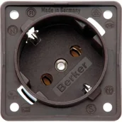 Gniazdka elektryczne - Berker Integro Flow Berker Gniazdo SCHUKO 45°, mechanizm, brązowy, mat - miniaturka - grafika 1