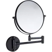 Lusterka do makijażu - 20 cm dwustronne składane lustro do makijażu montowane na ścianie, 3-krotne powiększenie (czarne) - miniaturka - grafika 1