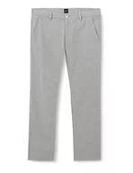 Spodnie męskie - BOSS Spodnie męskie, płaskie, srebrne, 4034 - miniaturka - grafika 1