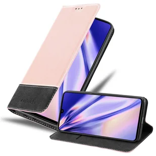 Etui Cadorabo kompatybilne z Samsung Galaxy A41 w kolorze ROSÉ Gold BLACK - etui na telefon komórkowy z magnetycznym zamknięciem, funkcją podstawki i kieszenią na kartę - pokrowiec ochronny na etui z klapką w stylu książki - Etui i futerały do telefonów - miniaturka - grafika 1